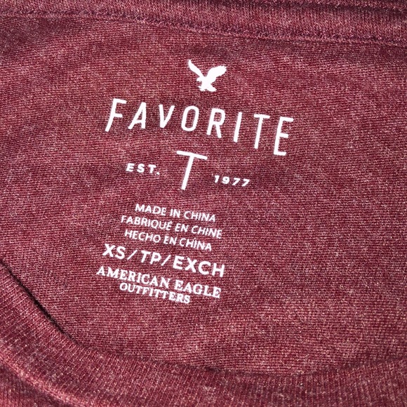 American Eagle Maroon Long Sleeve Top XS - Picture 4 of 4